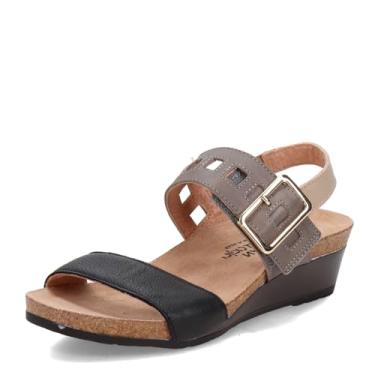 Imagem de Naot Footwear Women's Dynasty Sandal Soft Black Lthr/Foggy Gray Lthr/Soft Beige Lthr 9 N US