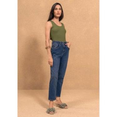 Imagem de Calça Jeans Mom Comfort Com Cintura Alta E Elastano-Feminino