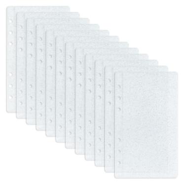 Imagem de 12 peças de bolsos para fichário A6 com 6 furos, envelopes de dinheiro econômicos, organizador de pasta de dinheiro sem zipless com glitter, bolsas laterais de PVC