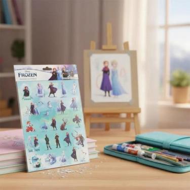Imagem de 8 Folhas Adesivo Figurinha Personagens Infantil Disney Volta as Aulas 