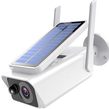 Imagem de Câmera de Segurança WiFi Exterior Full HD 1080p – Energia Solar ou Bateria – Visão Noturna, Detecção de Movimento, Resistente à Água, Sem Fios, Monitorização por App