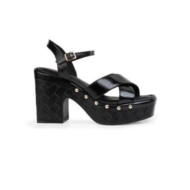 Imagem de Sandália Clog Bebecê com Tachas, 35, Preto