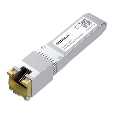Imagem de SODOLA Transceptor 10GBase-T SFP+ para RJ-45, com chip Marvel, módulo Ethernet CAT6a de cobre SFP+ de 10 Gbe, até 30 m, para Intel, Ubiquiti UniFi, Fortinet, TP-Link e mais