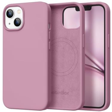 Imagem de GolbinBox Capa magnética para iPhone 13, compatível com MagSafe, [forro de microfibra macio antiarranhões], capa protetora de silicone líquido fino à prova de choque para iPhone 13 de 6,1 polegadas,