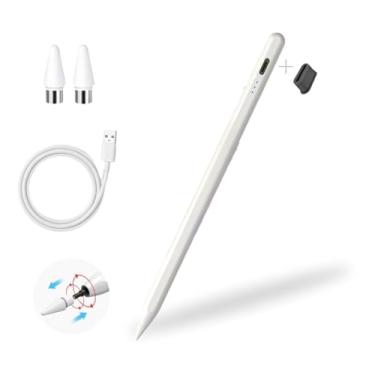 Imagem de Caneta Stylus Touch Recarregável p/Tablets e Celular – Ponta Fina 1,5 mm, Alta Precisão, Rejeição de Palma e Inclinação - Acompanha 2 ponteiras extras