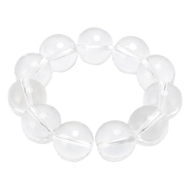 Imagem de TOPINCN Pulseira de Cristal, Pulseiras de Contas de Pedras Preciosas de 20 Mm para Decoração de Casa e Meditação, Ioga, Pulseira Elástica Elástica, Pulseira de Cura de Cristal de Riqueza, (Transparente)