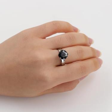 Imagem de Anel solitário feminino de latão com zircônia cúbica roxa verde vermelha preta, anel solitário moderno para mulheres, noivado, casamento, uso diário (tamanho 6 7 8 9) YC6471, Latão Zircônia cúbica