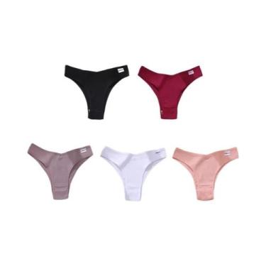 Imagem de Conjunto De 5 Calcinhas De Algodão Femininas Estilo Brasileiro Com Cin