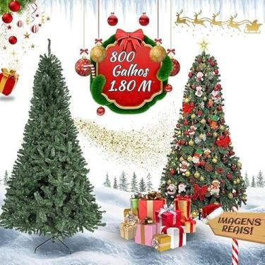 Imagem de Árvore De Natal Pinheiro Canadense Luxo 1,80m 800 Galhos Tradicional Verde Imperial Premium Grande Cheia Luvinco
