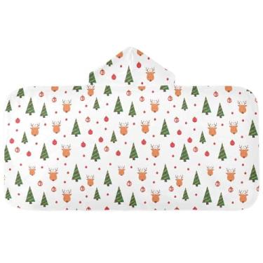 Imagem de Burbuja Toalha de banho com capuz de laço rosa para crianças, toalha de praia de pelúcia macia absorvente para chá de meninas e meninos 3-10 anos, 61 x 127 cm