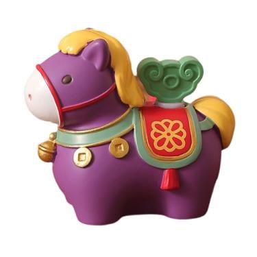Imagem de Ｂｅｓｇａ Enfeite de Cavalo Moderno para Decoração de Mesa, Escultura em Resina, Estátua de Cavalo para Festas, Decoração de Escritório e Casa, Roxo