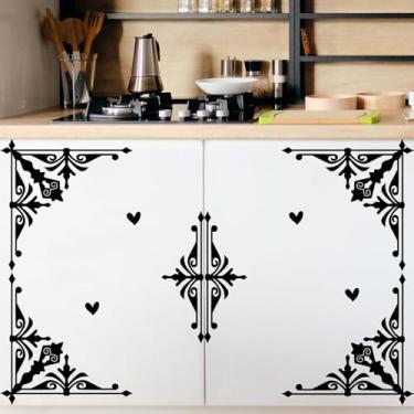 Imagem de Adesivos modernos de vinil para placa de porta da frente, adesivo anticolisão de linha preta removível para janela de vidro, decoração interna e externa, decalque de porta para sala de estar e fazenda