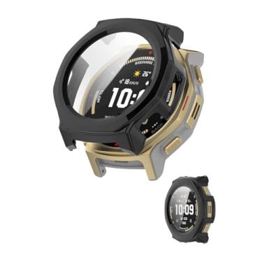 Imagem de Capa para Amazfit T-Rex 3 Pro 44 mm, capa protetora NOUKAJU Smartwatch, película de vidro temperado 9H integrada, PC rígido, fácil de instalar, protetor de tela para relógio inteligente Amazfit T-Rex