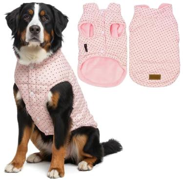 Imagem de Parisian Pet Jaqueta de inverno rosa - Roupas para cães à prova de vento - Colete de lã macia - Bolinhas GG