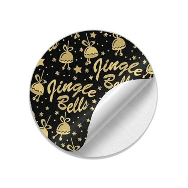 Imagem de Adesivos Redondos Natalinos Jingle Bells 25 Unidades - Tamanho 50x50cm