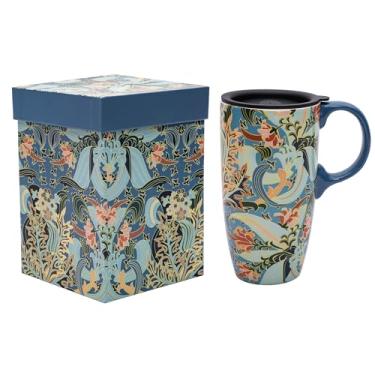 Imagem de Topadorn Caneca de café de viagem de cerâmica de 482 ml com tampa selada, xícara de chá com caixa de cor, segura para micro-ondas e lava-louças, caneca de café exclusiva para latte e chocolate quente