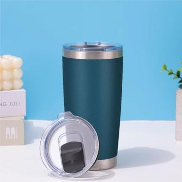 Imagem de CWPJUNDGP Caneca de carro de aço inoxidável de 590 ml, caneca de carro de camada dupla, isolamento térmico, isolamento térmico, copo mestre de gelo, grande capacidade