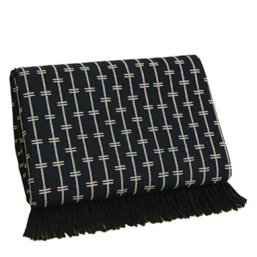Imagem de Manta Para Sofá Gigante Luxo 2,40X1,80m l Premium De Algodão Capa Decorativa Protetora - Revestimento Protetor para Sofá, Cama, Puff(tijol.PRETO COM BRANCO)