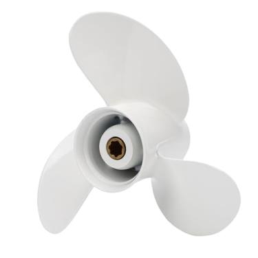 Imagem de GLOGLOW Hélice de Barco 8 1/2 Polegada 7 Estrias 3 Lâminas de Liga de Alumínio para Motores Externos 6-9,9, Substituição de Precisão para Motores Externos 6-9,9, Substituição de Precisão para 6G1