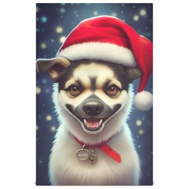 Imagem de Joisal Toalhas de prato florais para cozinha decorativas cachorro branco fofo Natal bonito chá toalha de mão panos de prato panos absorventes de secagem rápida 45 x 71 cm, 1 pacote
