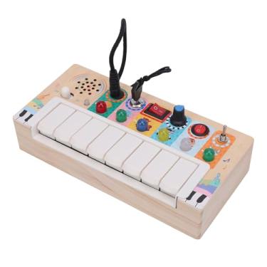Imagem de Alomejor Brinquedo da Placa Eletrônica, Quadro de Aprendizado de Piano de Madeira para Crianças Pequenas - Brinquedo Multifuncional de Educação Precoce Com Exploração de Circuito