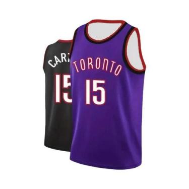 Imagem de Camiseta Retro Toronto De Basquete Roxa E Preta, Estilo Solto Para Fes