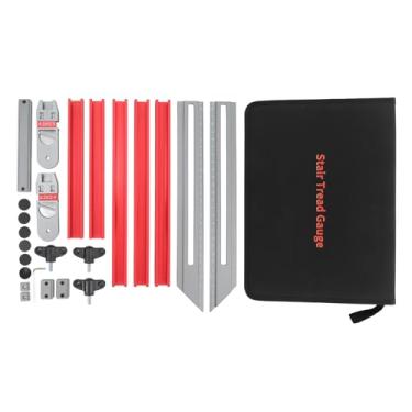 Imagem de Estink Medidor de Degrau, Ferramenta Modelo para Degraus Gabarito de Medição para Ferramenta de Marcação Em Liga de Alumínio Com Medição Precisa Marcação Clara para Corrimão