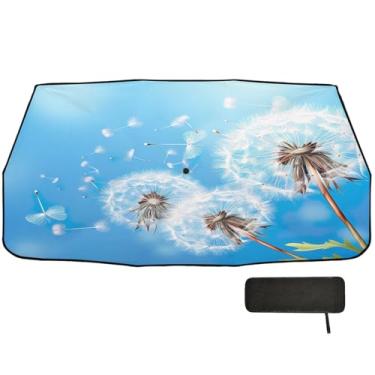 Imagem de Guarda-chuva de para-brisa dente-de-leão proteção de isolamento térmico para janela de carro 147 x 75 cm