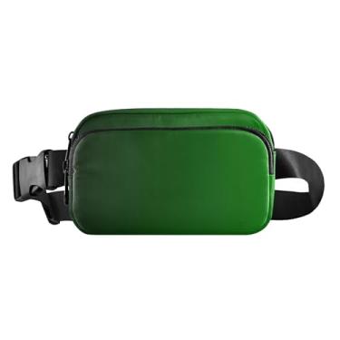 Imagem de Bolsa de cinto gradiente verde unissex mini bolsa de cinto com alça ajustável pochete para mulheres transversal, Verde dégradé, one size, Verde dégradé