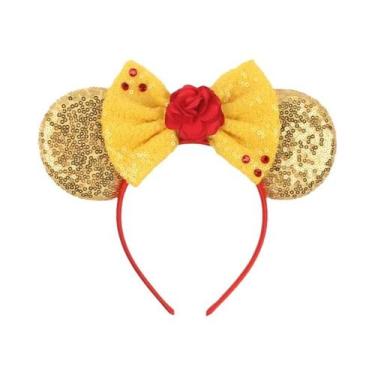 Imagem de Tiara De Orelhas De Rosa Encantada Da Disney Para Meninas, Coroa De Be