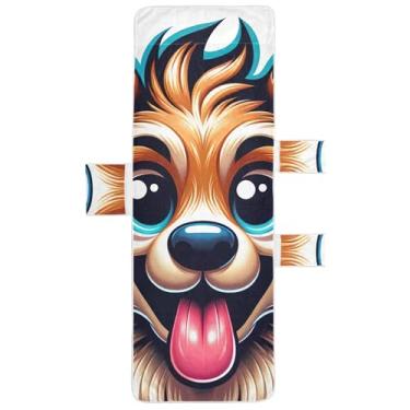 Imagem de Capas de espreguiçadeira de cachorro fofas de desenho animado toalha de cadeira de piscina lounge de praia espreguiçadeira de praia 215 x 76 cm