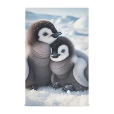 Imagem de Conjunto de panos de prato coloridos decoração de cozinha pinguins estampa animal toalhas de chá de mão fofas panos de prato panos de prato macios absorventes 45 x 71 cm, pacote com 6