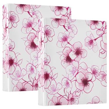 Imagem de 3 fichários com 3 anéis de flores em flor, 200 folhas, moderno, 3 anéis, fichário de escritório, 31,5 x 27 x 6 cm, 1 pacote