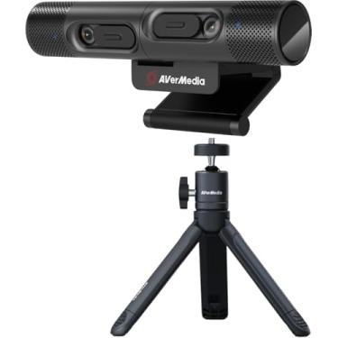 Imagem de AVerMedia PW313D DualCam, webcam 2 em 1 para aprendizagem remota, reuniões de conferência e hospedagem, 2 câmeras e microfones de foco automático, funciona com zoom, equipes e Skype, compatível com TAA/NDAA