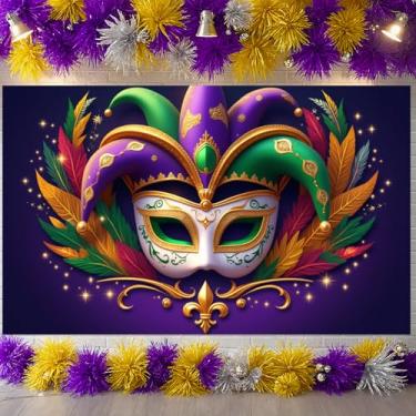 Imagem de Banner de festa baile de máscaras dourado para decoração de festivais de festas