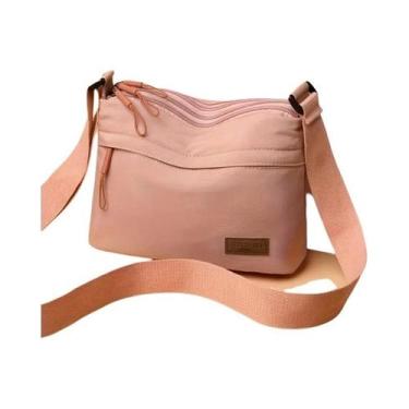 Imagem de Bolsa Transversal Grande Feminina Com Vários Zíperes E Alça Ajustável 