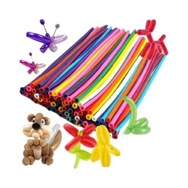 Imagem de Balões De Látex Espiral Coloridos 100pcs Com Inflador Para Decoração D