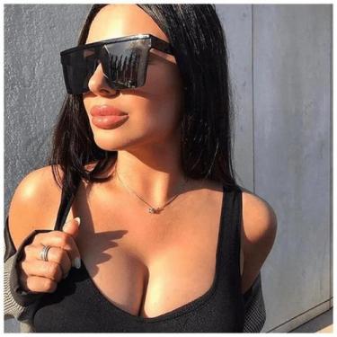 Imagem de Óculos de Sol Vintage Oversized Design Moderno Proteção UV - Vinkin, P