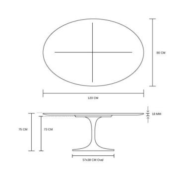 Imagem de Mesa de Jantar Saarinen Oval 120x80 cm Antíqua - Personal Moveis Desig
