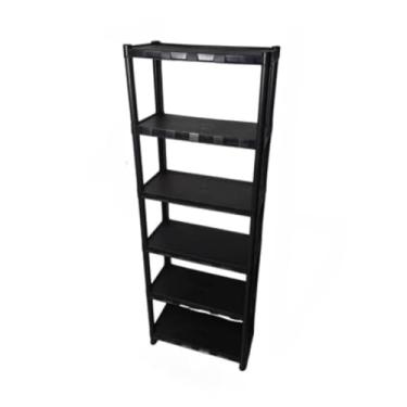 Imagem de Prateleira Estante Modular Multiuso com 7 Andares - Resistente, Ideal para Sala, Quarto, Cozinha e Escritório, Organização Prática de Objetos (6 Prateleiras,preto)