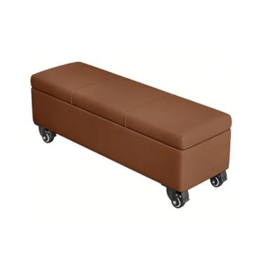 Imagem de Banco De Armazenamento De Extremidade De Cama Com Armazenamento Para Quarto Extremidade Cama Pé Cama Entrada Otomano Com Rodas(Brown,30x40x70cm)