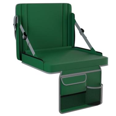 Imagem de Assentos de estádio com suporte para as costas, 1 pacote de cadeiras de arquibancada ajustáveis com encosto e assento almofadado com suporte para copos, alça de transporte e alça de ombro para eventos