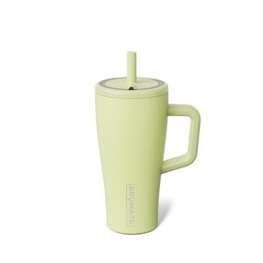 Imagem de BrüMate Copo Era de 590 ml com alça e canudo | Copo isolado 100% à prova de vazamento com tampa e canudo | Feito de aço inoxidável | Base amigável para porta-copos | 590 ml (pera espinhosa)