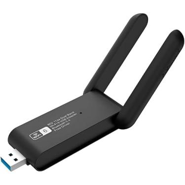 Imagem de Adaptador Wi-Fi 6 USB Dual Band 1300Mbps – 5GHz/2.4GHz com Antena para PC e Notebook