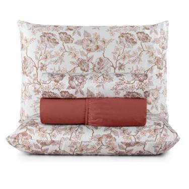 Imagem de Jogo de Cama Casal 4 Peças Micropercal 200 Fios Toque Aveludado com Elástico e Fronhas(Montreal,Casal)