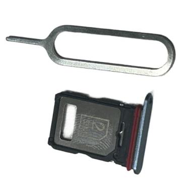Imagem de zhxchzhi Suporte de bandeja de cartão SIM duplo OEM + pino compatível com Motorola Moto Edge Plus (XT2301-1/2023) peças azul