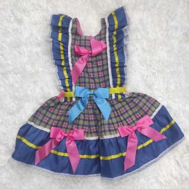 Imagem de Vestido Festa Junina Infatil Xadrez sem Manga - Confecções 4 Cabeças, 