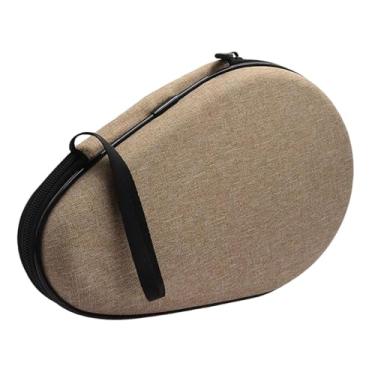 Imagem de oshhni Capa para raquete de tênis de mesa, estojo para raquete de pingue-pongue, bolsa de armazenamento portátil para 2 raquetes e bolas, ideal para, Tecido Oxford Marrom