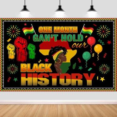 Imagem de Dongbei Faixa do mês da história negra de 3 x 2,4 m, decoração de parede afro-americana para casa e sala de aula, cenário de fotografia de festival