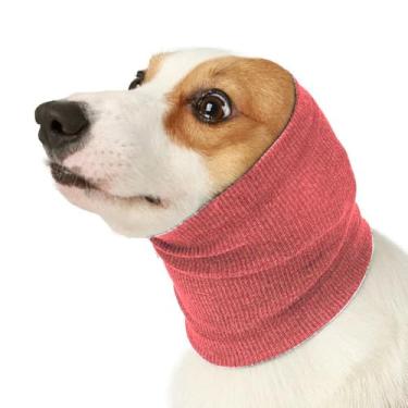 Imagem de 1 pacote com capuz calmante para cães, capa silenciosa, capas de orelha, capuz para banho de ruído, cuidados e secagem à força, proteção da cabeça para alívio da ansiedade e acalmar o pescoço e as
